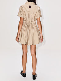 Short Sleeve Dress,LOEWE,BEIGE,Image 4
