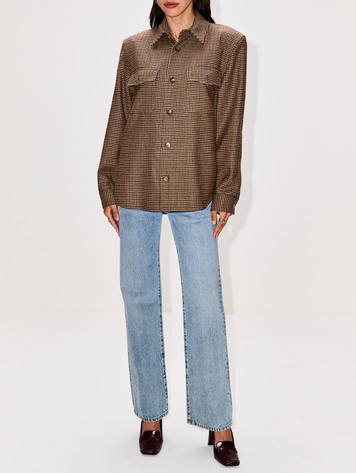 Flat Pocket Overshirt,SAINT LAURENT,BEIGE/MARRON/NOIR,Image 1