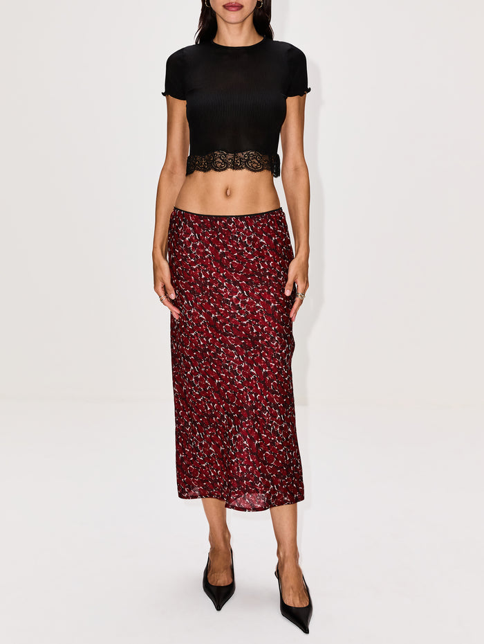 Lace Trim Tee,SAINT LAURENT,NOIR,Image 1