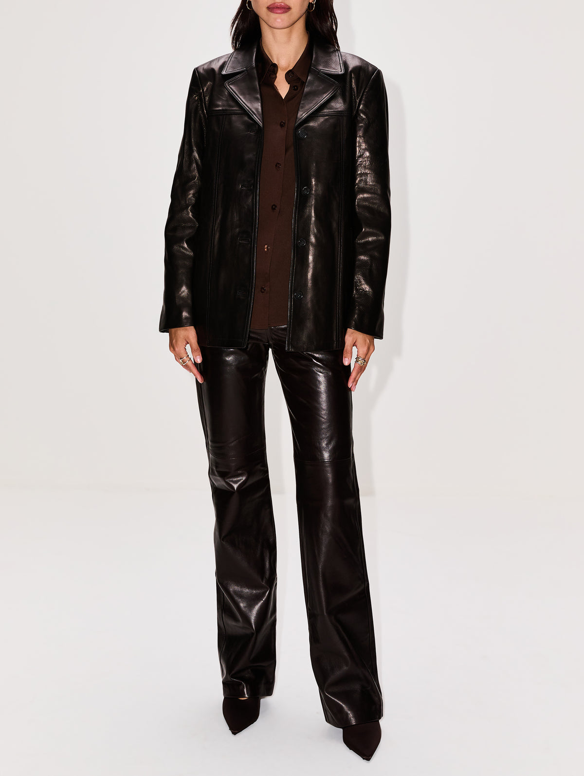 Brett Leather Jacket,NILI LOTAN,BLACK,Image 2