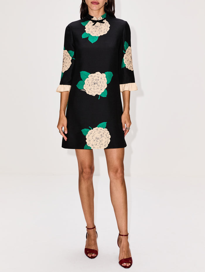 Crepe Couture Dress,VALENTINO GARAVANI,NERO/AVORIO,Image 1