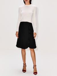 Side Ruffle Skirt,VALENTINO GARAVANI,NERO,Image 2