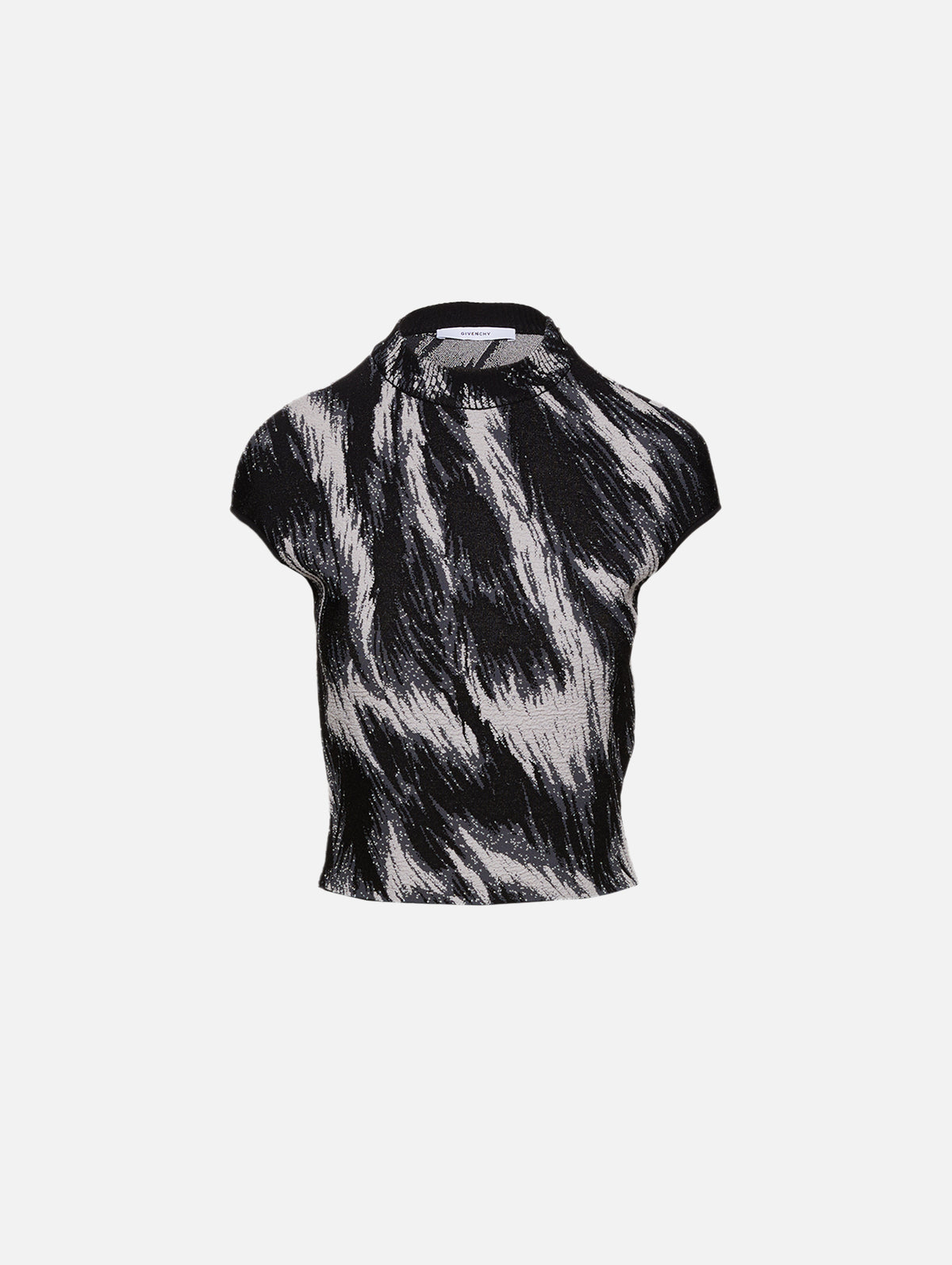 Short Sleeve Crop Top,GIVENCHY,GREY MIX,Image 1