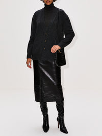 Classic Cardigan,BOTTEGA VENETA,ANTHRACITE,Image 2