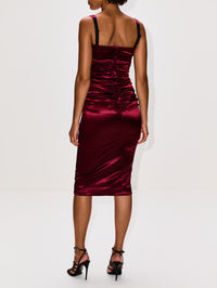 Satin Dress,DOLCE & GABBANA,WINE,Image 4