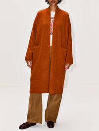 Slim Cocoon Coat,LAINEY KEOGH,RUST,Image 2