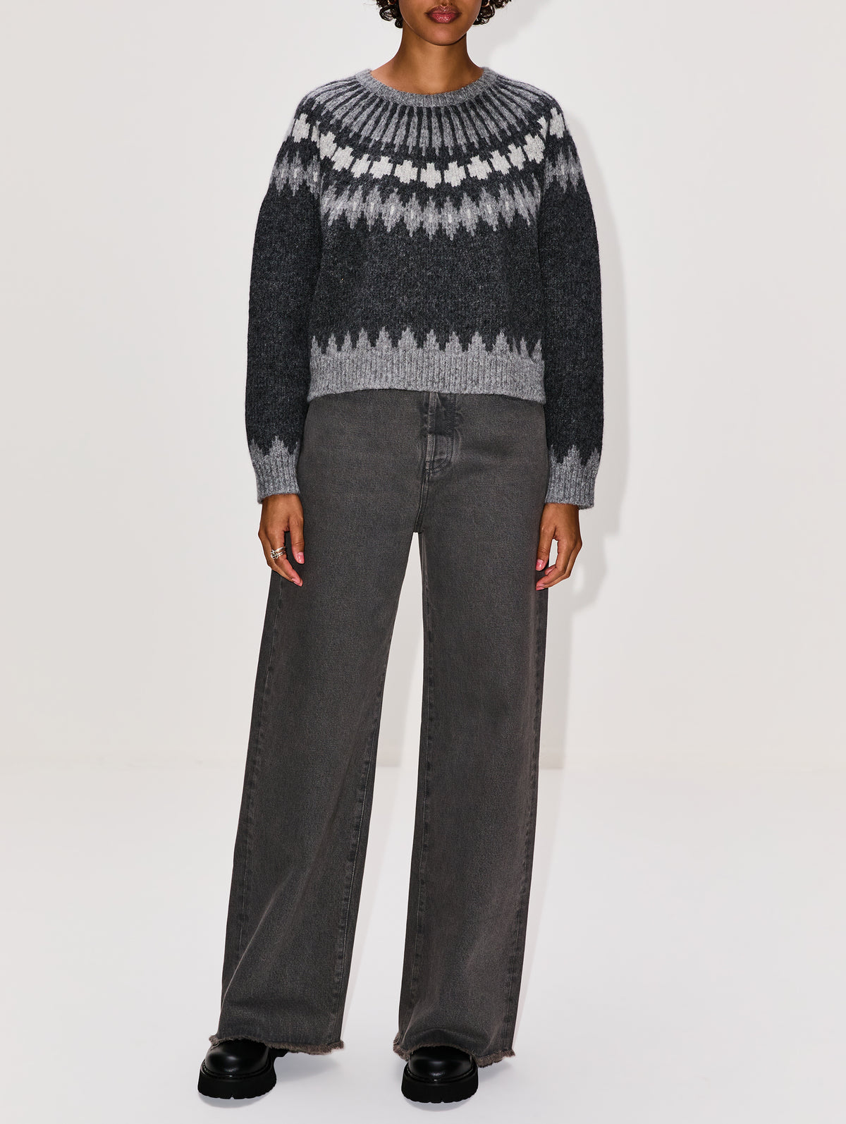 Alena Sweater,NILI LOTAN,DARK GREY MELANANGE,Image 2