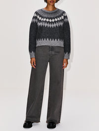 Alena Sweater,NILI LOTAN,DARK GREY MELANANGE,Image 2