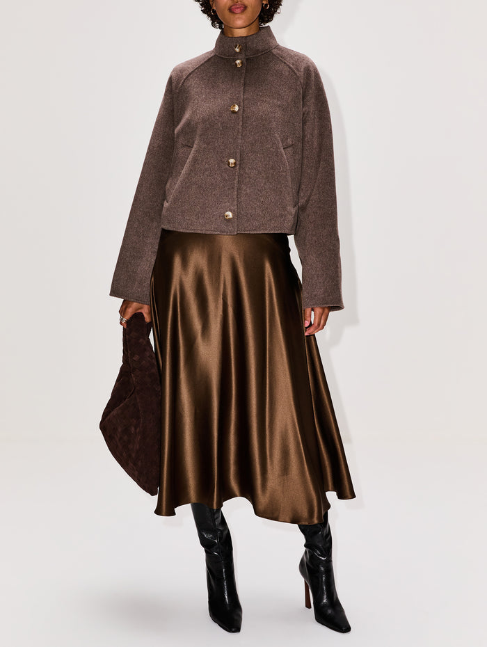 Nyma Cropped Jacket,LOULOU DE SAISON,TAUPE MELANGE,Image 1