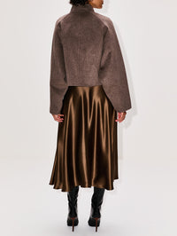 Nyma Cropped Jacket,LOULOU DE SAISON,TAUPE MELANGE,Image 3
