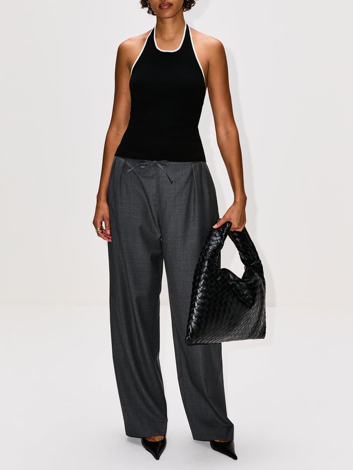 Fine Line Halter Top,ST AGNI,BLACK,Image 1