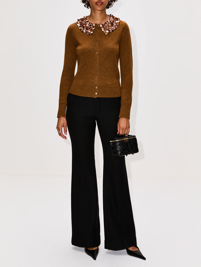 Margaux Cardigan,ULLA JOHNSON,UMBER,Image 1
