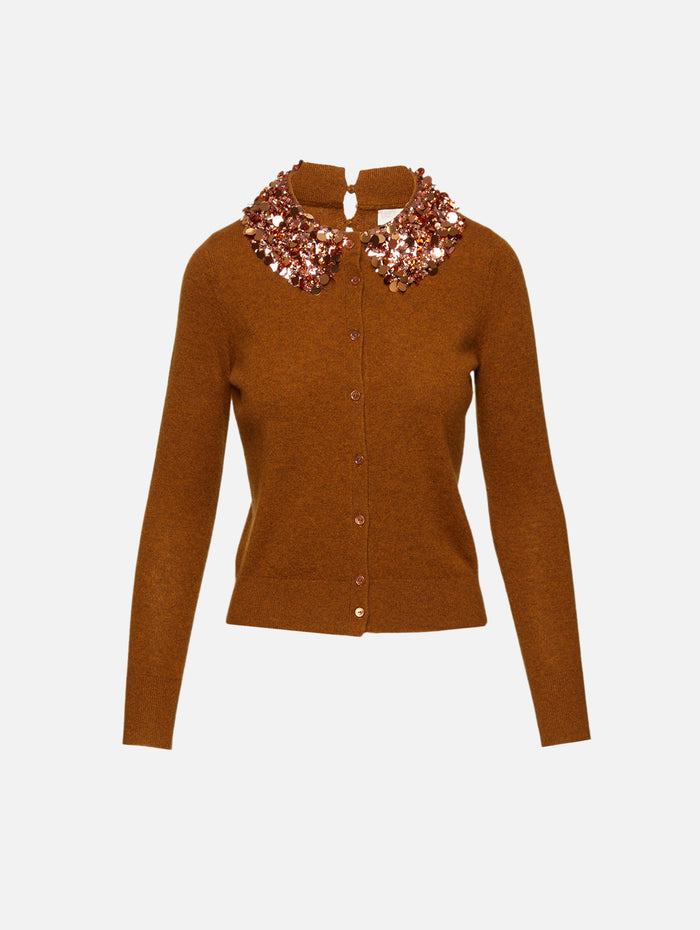 Margaux Cardigan,ULLA JOHNSON,UMBER,Image 1
