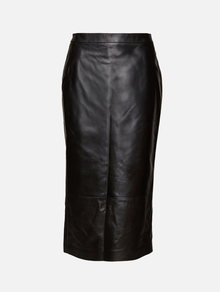 Kick Back Leather Skirt,GIVENCHY,BLACK,Image 1