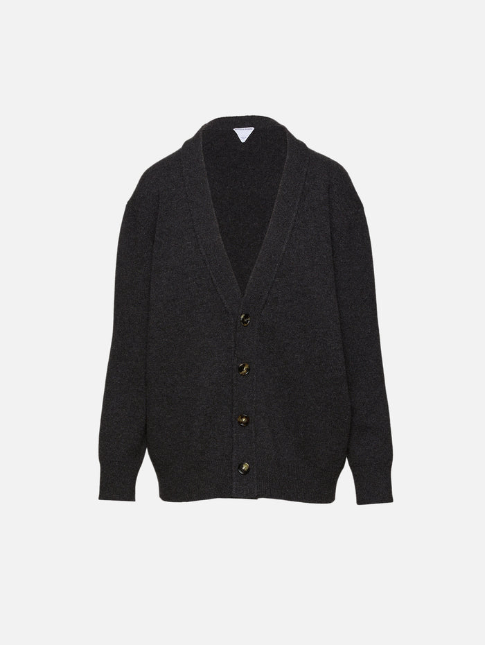 Classic Cardigan,BOTTEGA VENETA,ANTHRACITE,Image 1