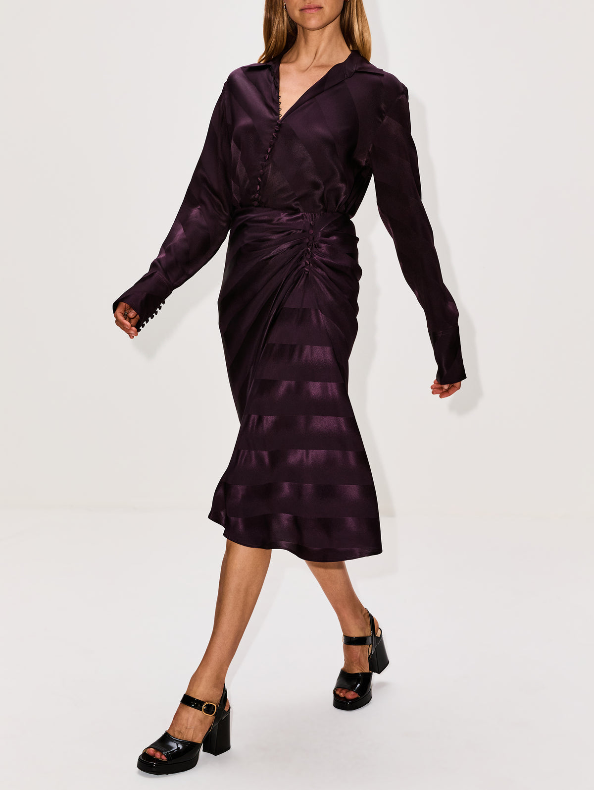 Sovora Skirt,DRIES VAN NOTEN,DARK PURPLE,Image 3