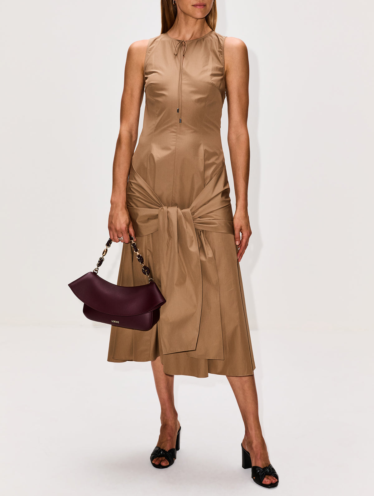 Wrap Dress,LOEWE,BEIGE,Image 2