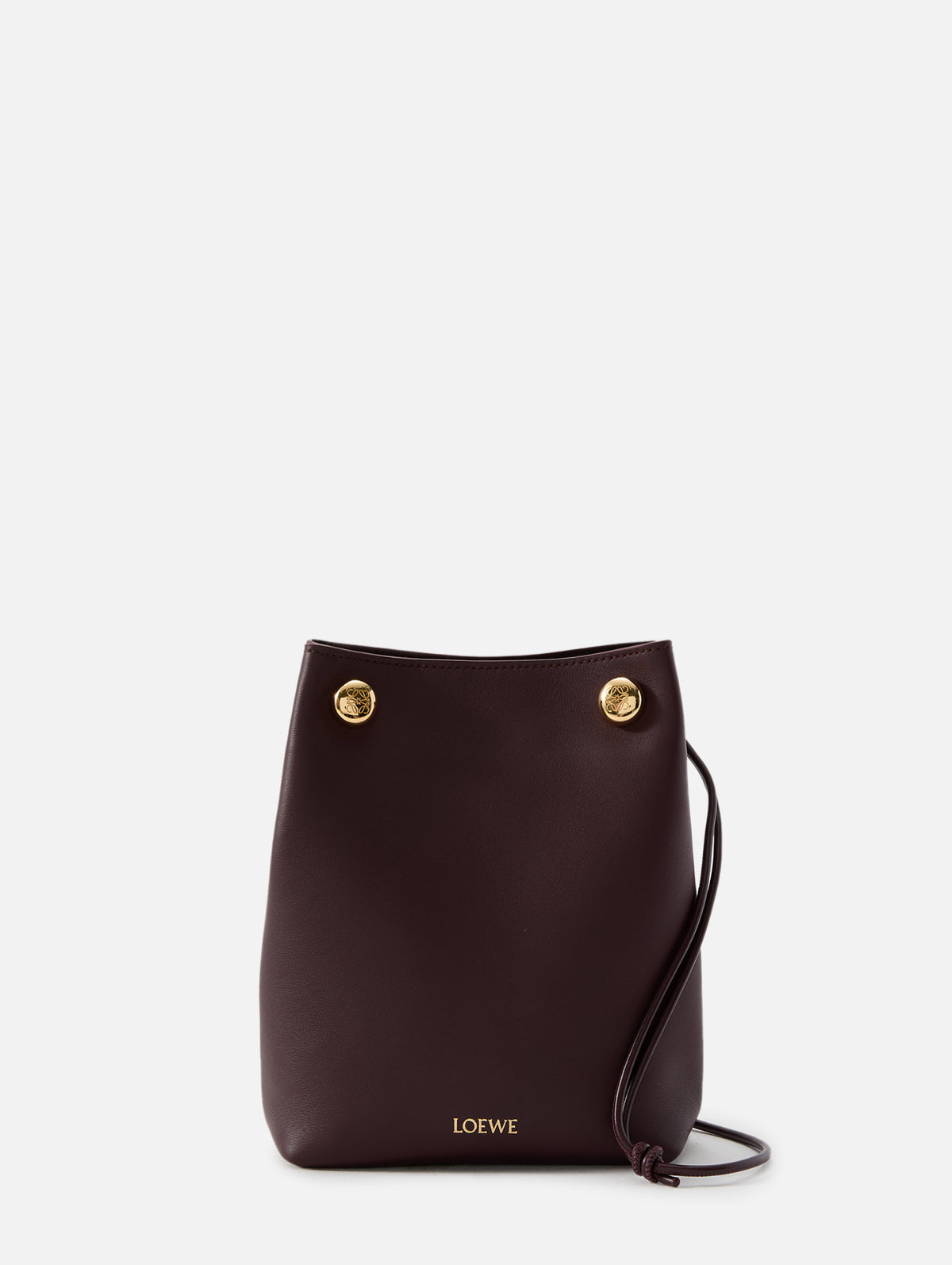 Soft Pebble Pouch,LOEWE,DARK BURGUNDY,Image 1