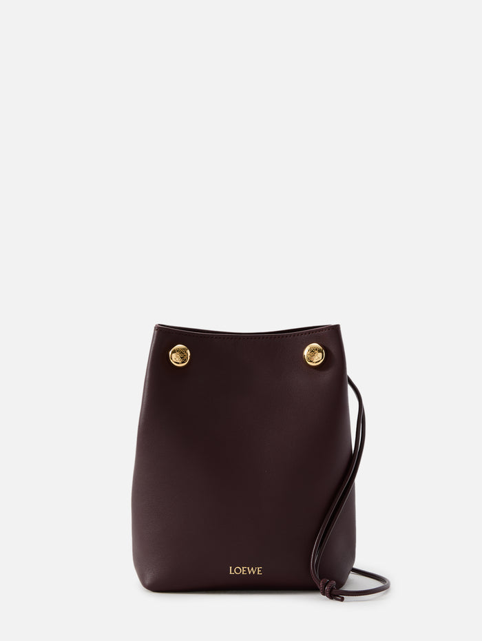 Soft Pebble Pouch,LOEWE,DARK BURGUNDY,Image 1