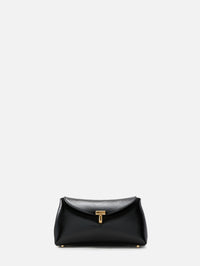 Mini T Lock Naplack Clutch,TOTÉME,BLACK,Image 1