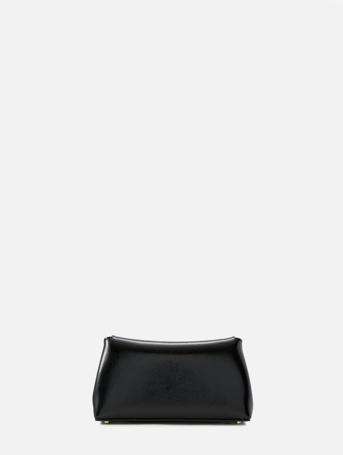 Mini T Lock Naplack Clutch,TOTÉME,BLACK,Image 1