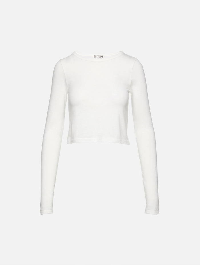 Long Sleeve Baby Tee,ÉTERNE,IVORY,Image 1