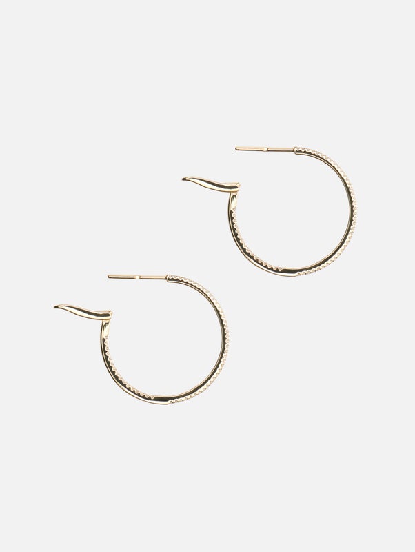 1" Pave Diamond Hoops,SHYLEE ROSE,YELLOW GOLD,Image 4