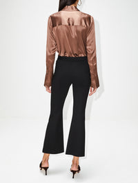 Pull On Cropped Flare Pant,ROSETTA GETTY,WHITE,Image 4