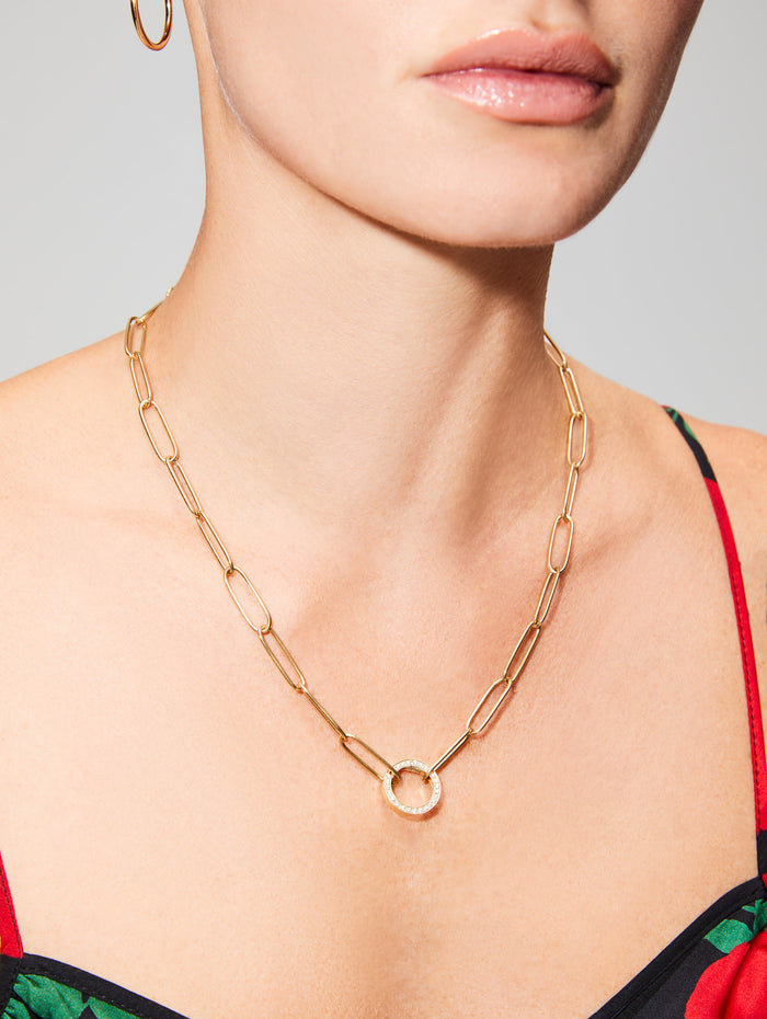 Charm Chain With Diamond Clasp,JENNA BLAKE,YELLOW GOLD,Image 1