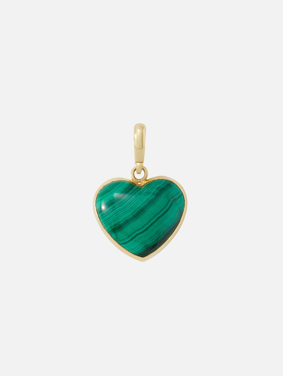 Malachite Heart Charm,JENNA BLAKE,YELLOW GOLD,Image 1
