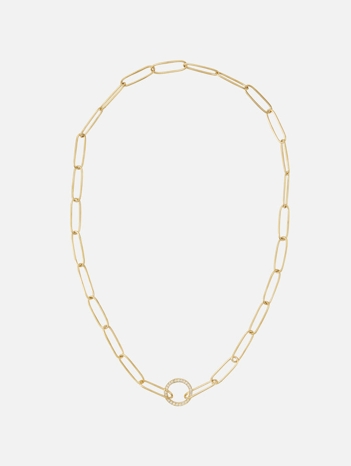 Charm Chain With Diamond Clasp,JENNA BLAKE,YELLOW GOLD,Image 1