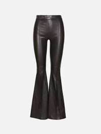 Pull On Leather Flare Pant,ROSETTA GETTY,BLACK,Image 1