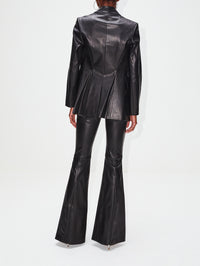 Peak Lapel Leather Jacket,ROSETTA GETTY,BLACK,Image 3