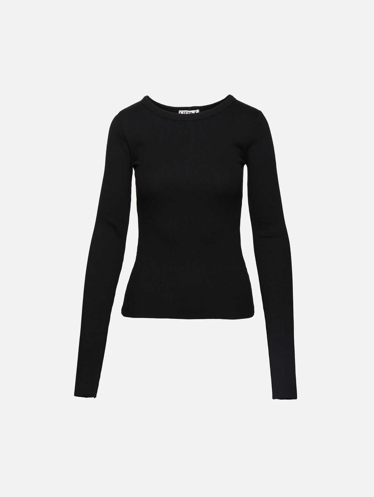 Long Sleeve Fitted Top,ÉTERNE,BLACK,Image 1