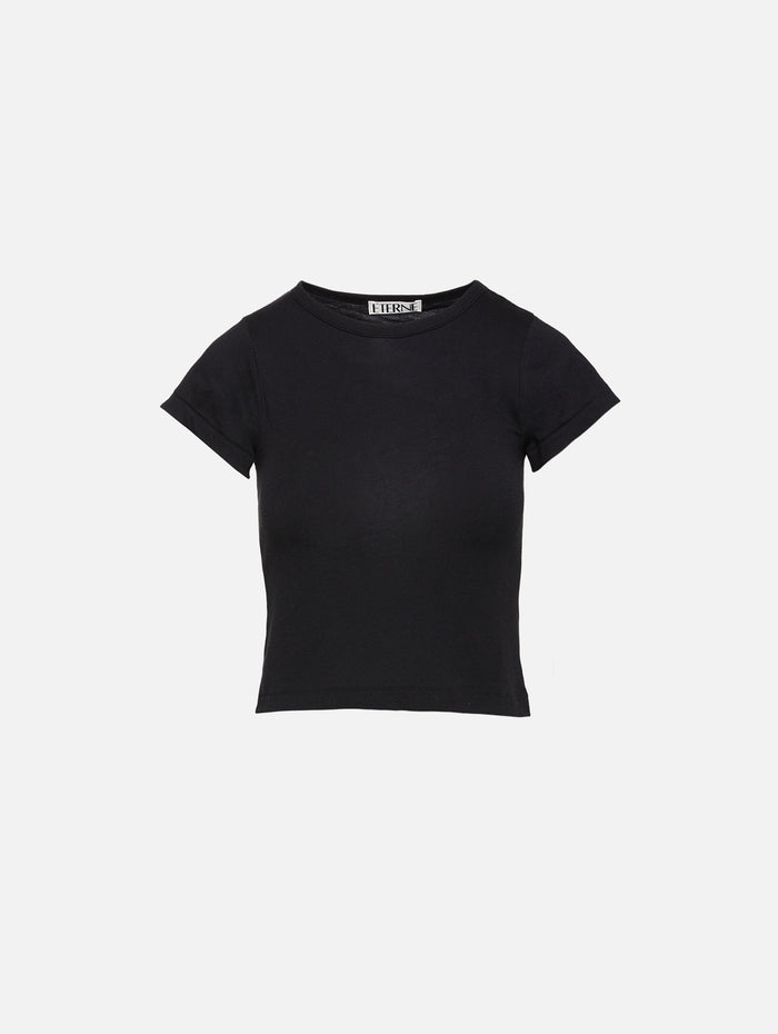 Short Sleeve Baby Tee,ÉTERNE,BLACK,Image 1