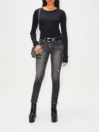 Long Sleeve Fitted Top,ÉTERNE,BLACK,Image 2