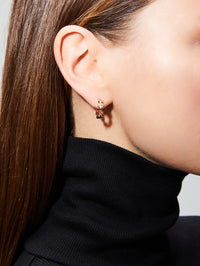 Micro Tri-Link Huggies With Diamonds,HOORSENBUHS,ROSE GOLD,Image 2