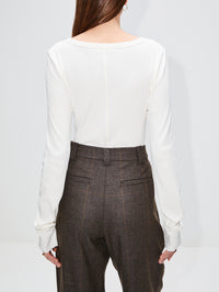Long Sleeve Fitted Top,ÉTERNE,BLACK,Image 9