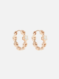 Micro Tri-Link Huggies With Diamonds,HOORSENBUHS,ROSE GOLD,Image 3