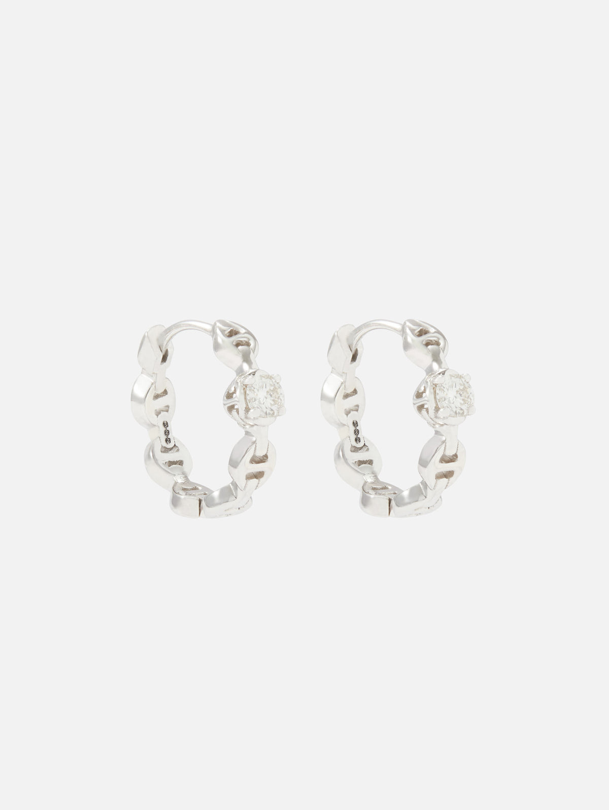 Micro Tri-Link Huggies With Diamonds,HOORSENBUHS,ROSE GOLD,Image 7