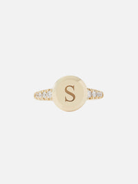 Mars Round Top Ring,RENVI,YELLOW GOLD,Image 1