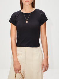 Short Sleeve Baby Tee,ÉTERNE,BLACK,Image 13