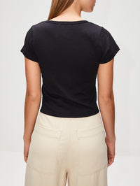 Short Sleeve Baby Tee,ÉTERNE,BLACK,Image 14