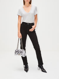 V Neck T Shirt,ÉTERNE,BLACK,Image 7