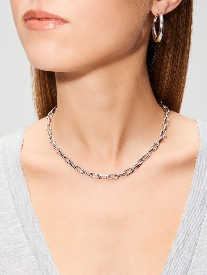 Open Link Necklace,SHYLEE ROSE,WHITE GOLD,Image 1