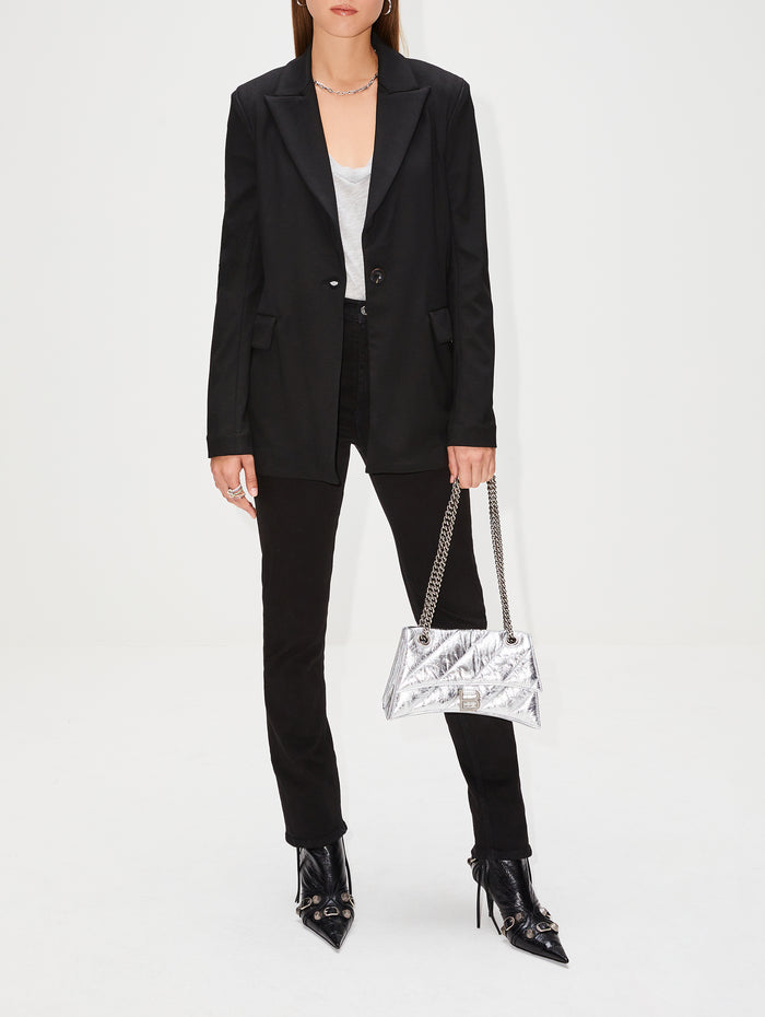 Peak Lapel Jacket,ROSETTA GETTY,BLACK,Image 1