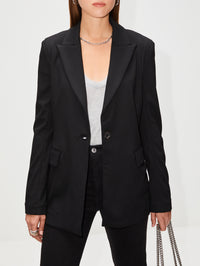 Peak Lapel Jacket,ROSETTA GETTY,BLACK,Image 3