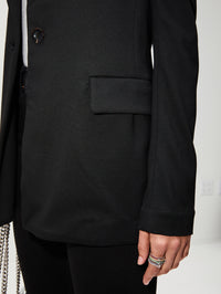 Peak Lapel Jacket,ROSETTA GETTY,BLACK,Image 5