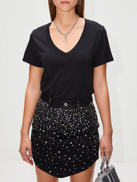 V Neck T Shirt,ÉTERNE,BLACK,Image 3