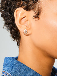 White Topaz and Diamond Twinkle Studs,EMILY P WHEELER,YELLOW GOLD,Image 2